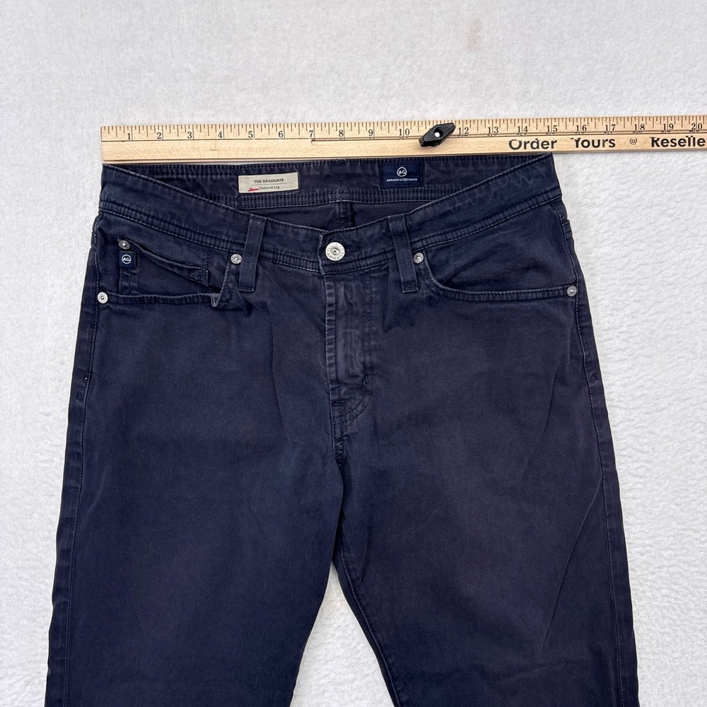 AG Adriano Goldschmied Graduate Pants Mens Size 30 x 27 Navy Blue Tailored Leg - Picture 7 of 8